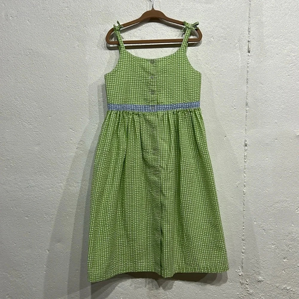 Vintage Laura Ashley Youth Gingham Button Front Dress
